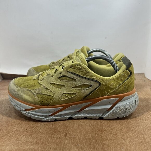 Hoka One One U Clifton L Suede Sneakers Shoes Yellow Men Size 9.5 main image 5